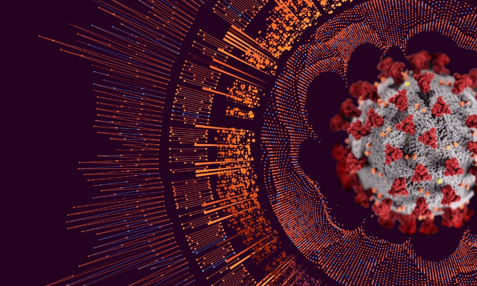 COVID magnified illustration.