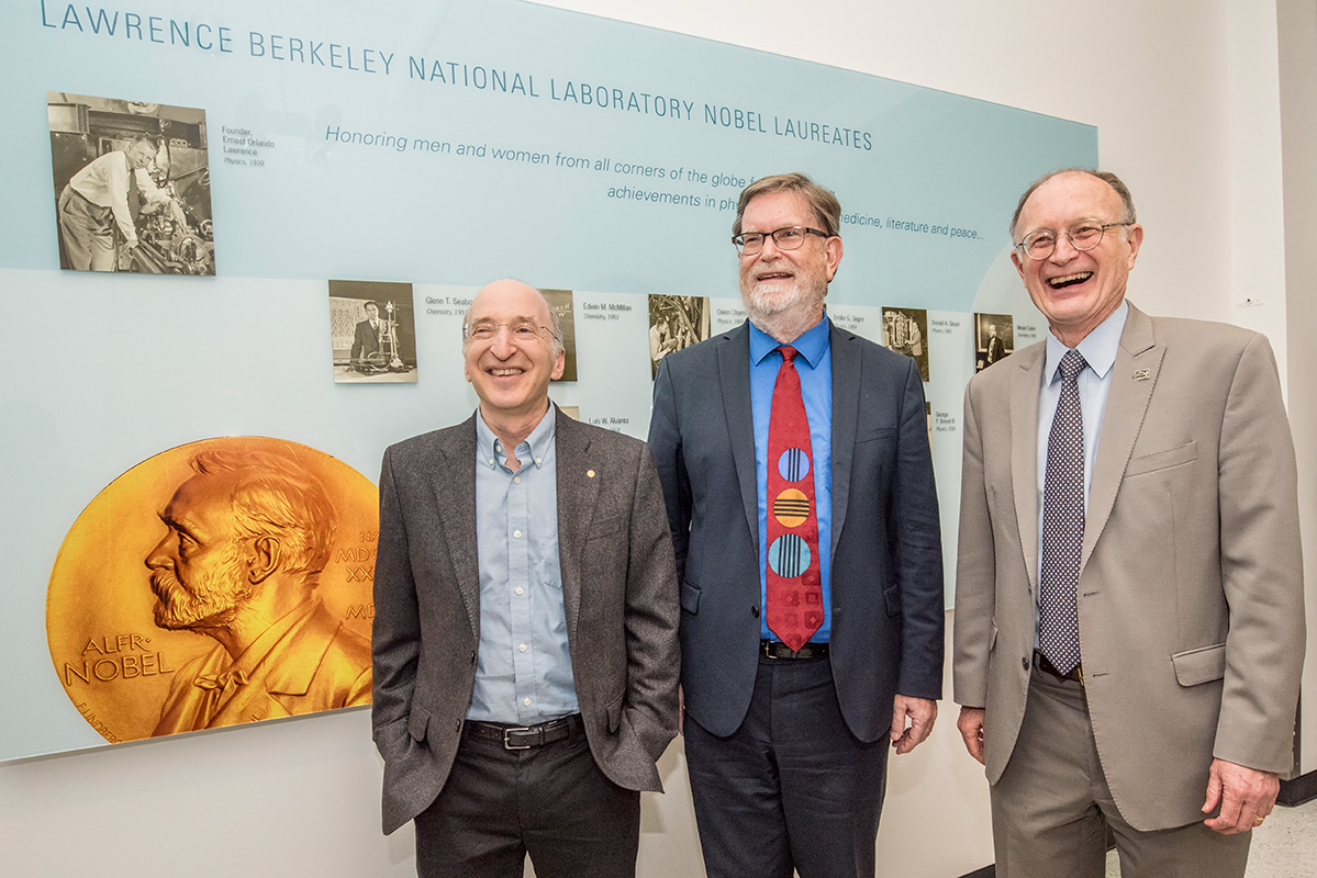 Saul Perlmutter, George Smoot, Michael Witherell at Lawrence Berkeley National Laboratory.