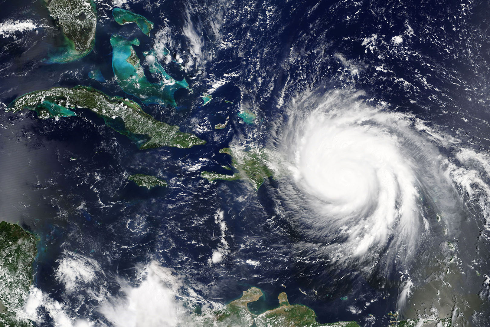 View of a planet Earth hurricane from space.