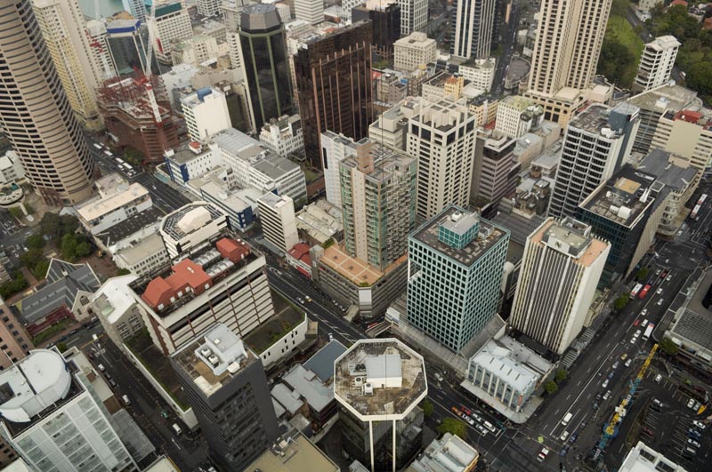 Birdseye view of downtown Auckland, New Zealand.