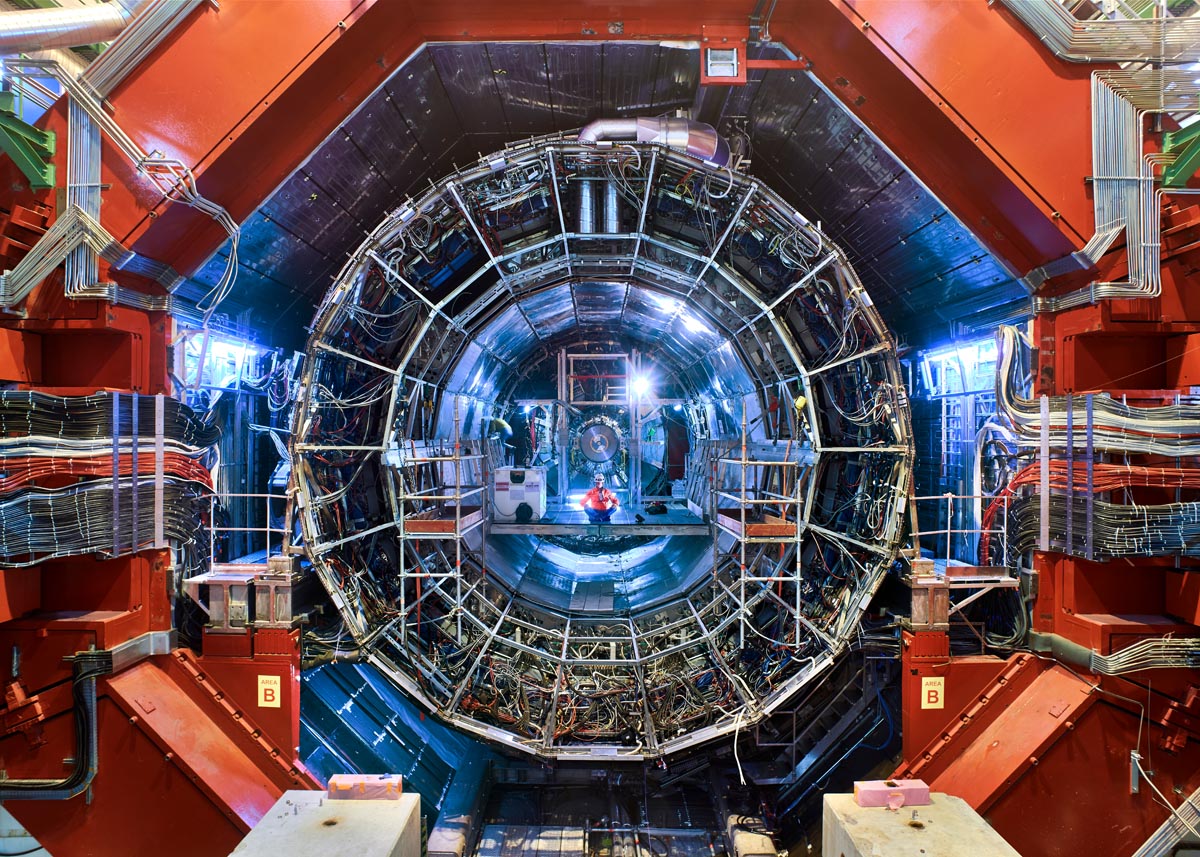 Inside ALICE detector empty skeleton.