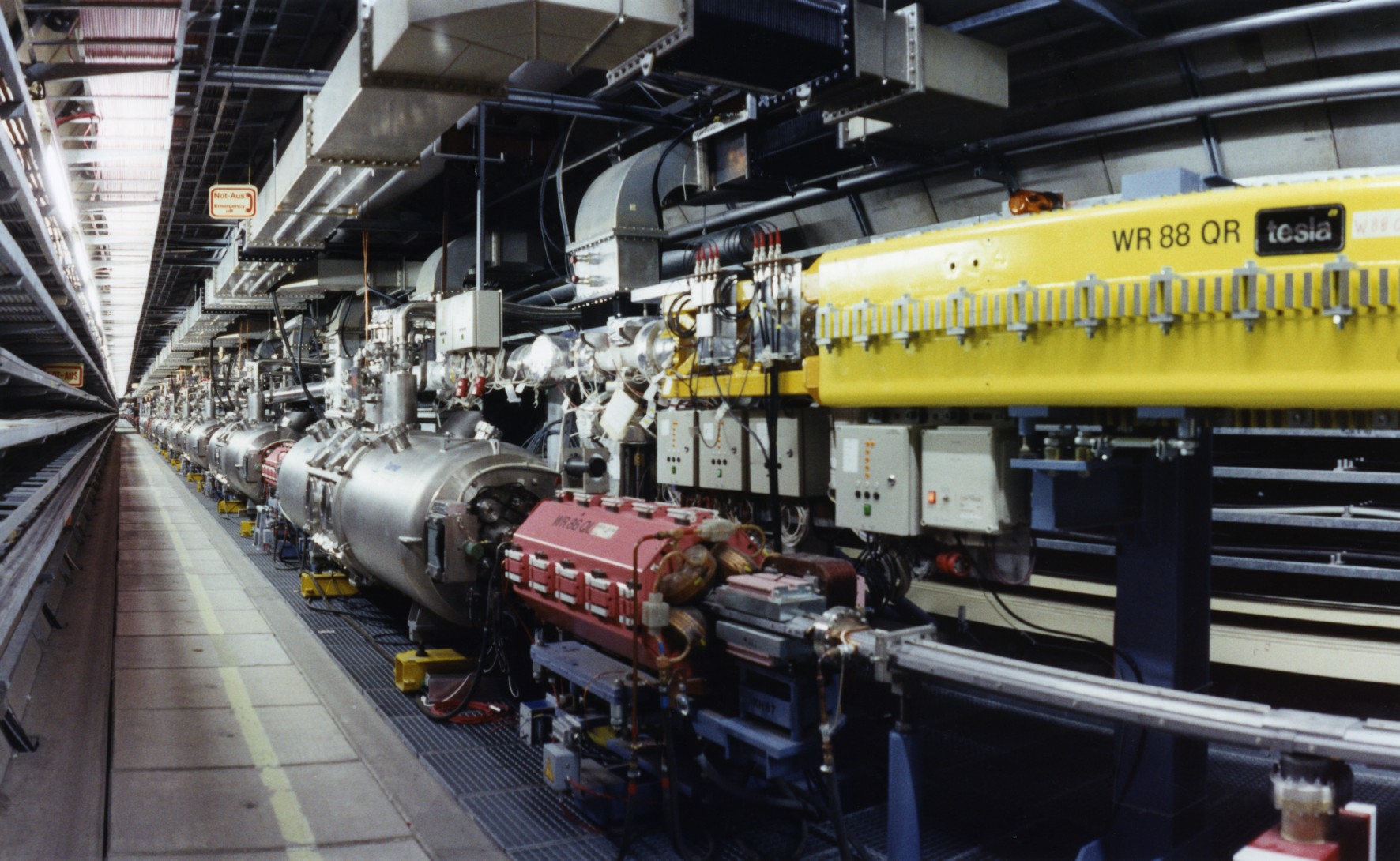 Looking into the HERA tunnel, the world's most powerful electron-proton collider.