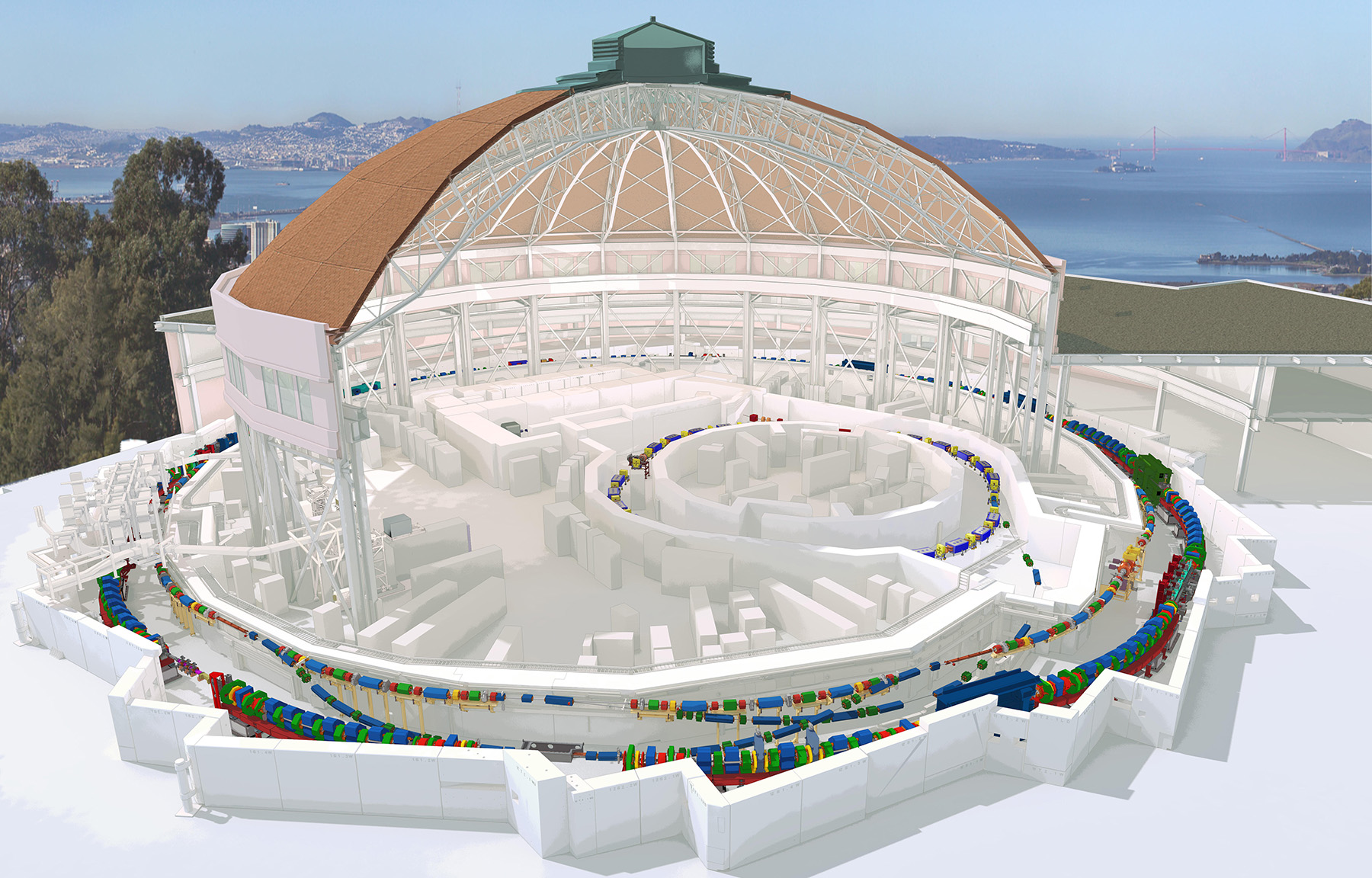 A schematic cutaway view of the Advanced Light Source