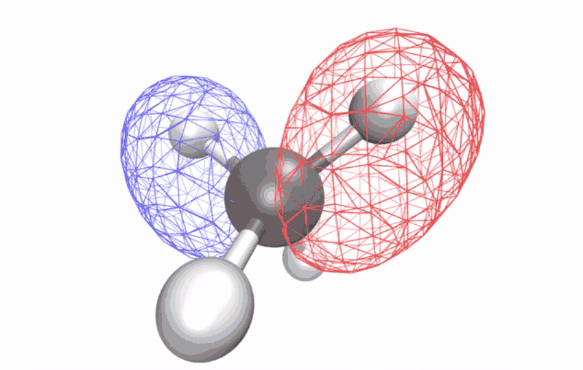 Methane molecule relaxing and contracting.