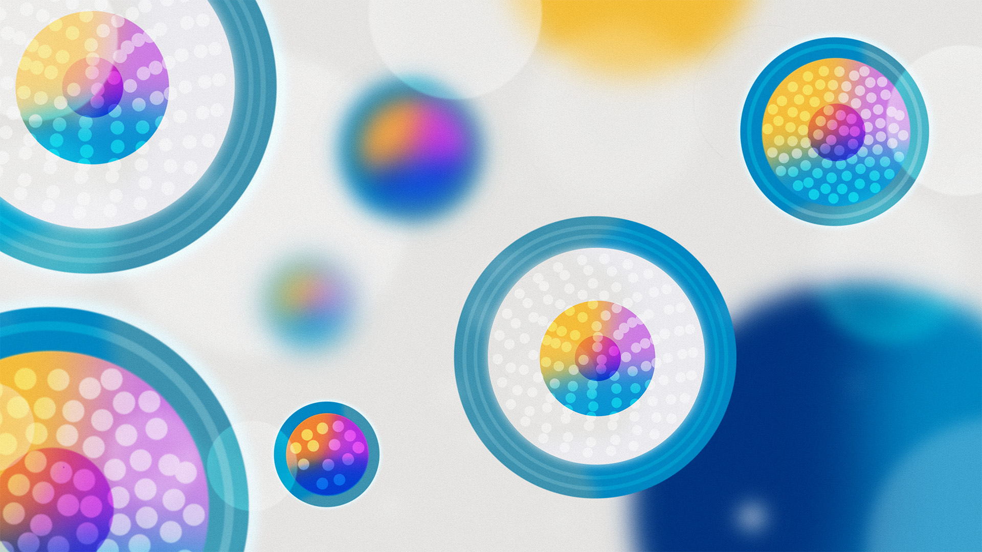 An artistic rendering of lipid nanoparticles showing multiple layers that take on different molecular arrangements, giving the particle varying properties.