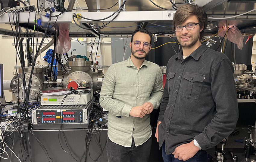 Enrico Ridente (left) and Eric Haugen at Berkeley Lab.