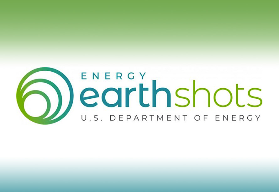 Green and blue gradient with Energy earthshots U.S. Department of Energy logo