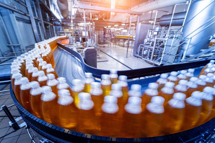 Vials being processed at a biomanufacturing lab.