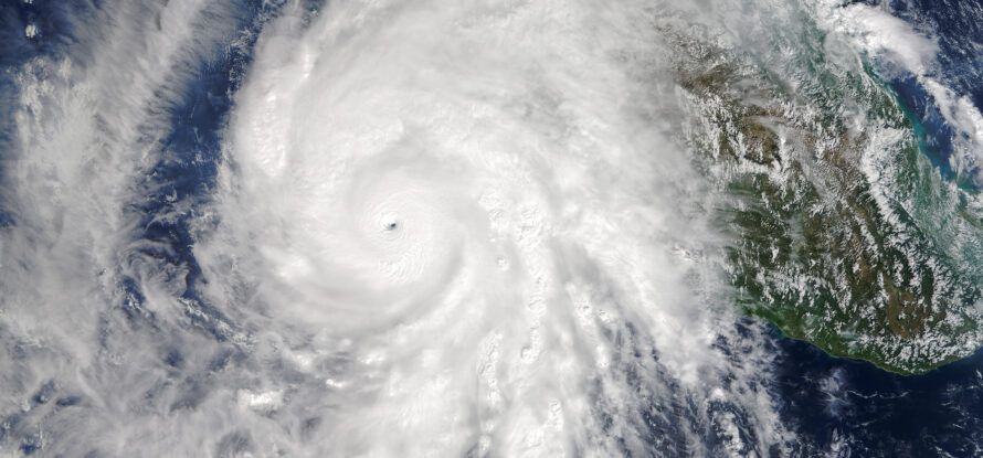A satellite view of a Hurricane Patricia over the western hemisphere.