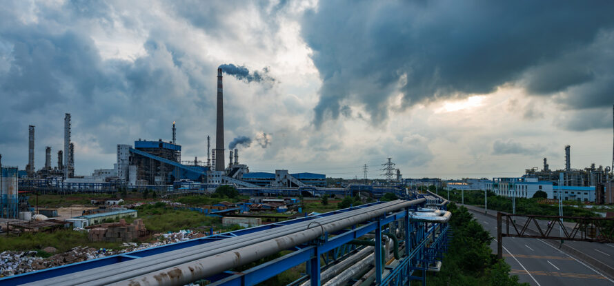 Oil refinery external landscape