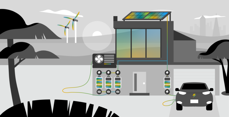 Illustration of a smart home.