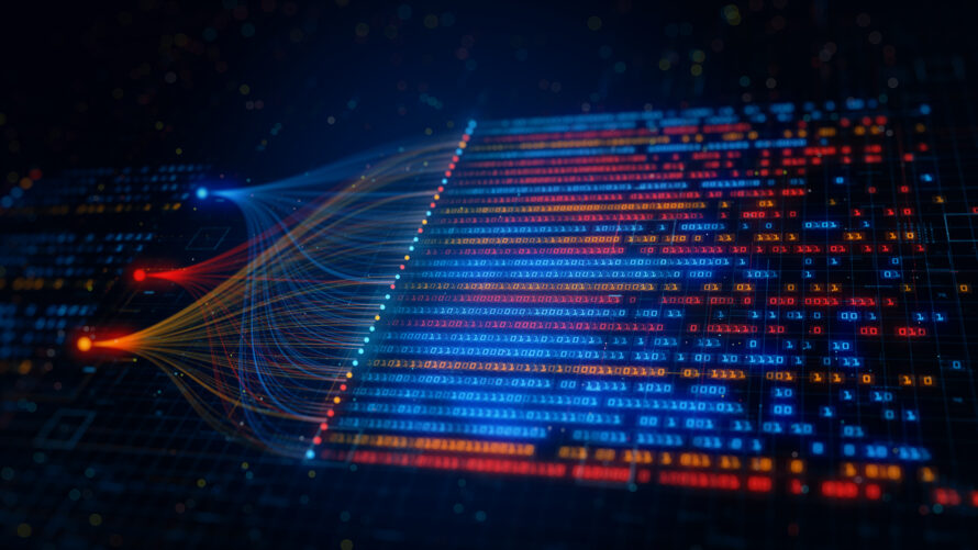 Blue, red and orange numbers