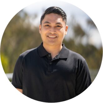 Person wearing black collared shirt