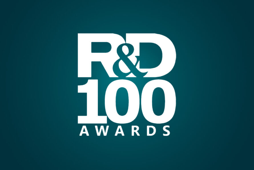 R&D 100 awards logo over a navy gradient background.