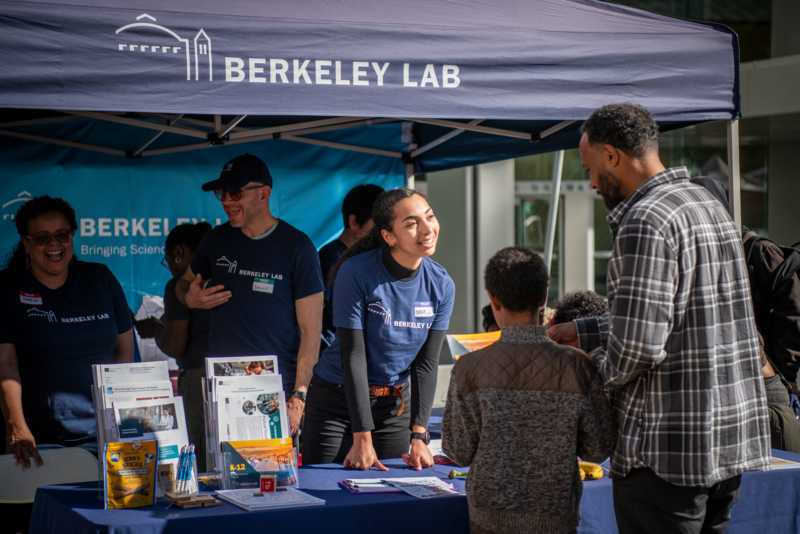 Volunteers represent Lawrence Berkeley National Laboratory (Berkeley Lab) at the Black Joy Parade, in Downtown Oakland